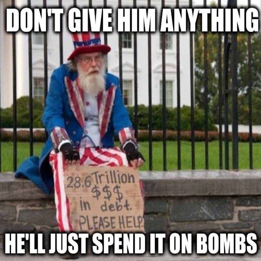 Don't give him anything he'll just spend it on bombs