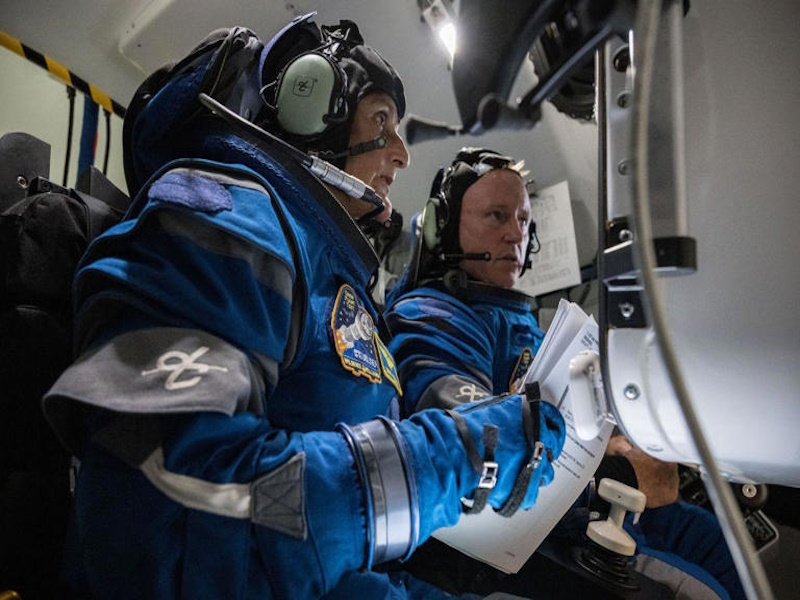 Astronauts Suni Williams (left) and Butch Wilmore were supposed to have stayed on the space station for eight days © Nasa